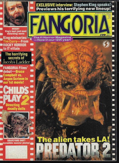 FANGORIA - Fangoria #99, December, Dec. 1990 (Predator 2, Stephen King, Child's Play 2, Graveyard Shift, Misery, More)