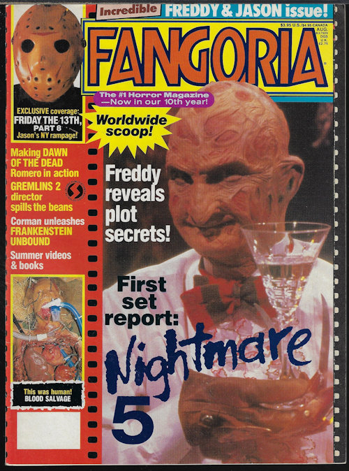 FANGORIA - Fangoria #89, August, Aug. 1989 (Dawn of Teh Dead; Gremlins 2; Frankenstein Unbound; Nightmare on Elm Street 5)